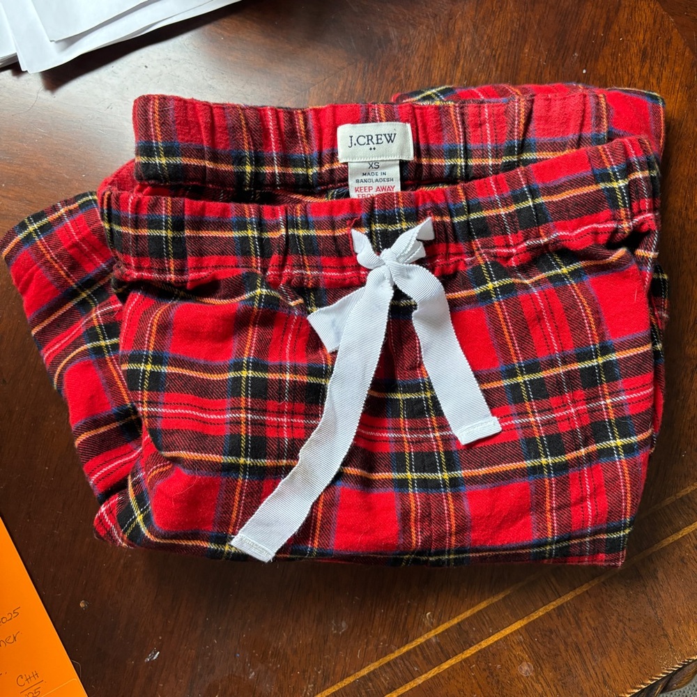 J.Crew flannel red plaid pajama bottoms